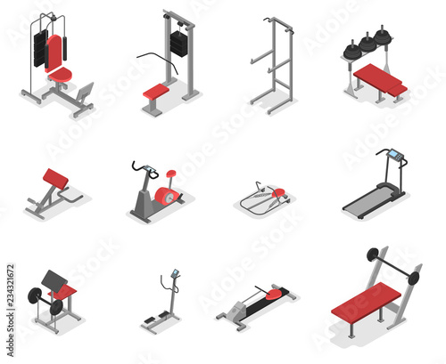 Collection of exercise machine for the gym