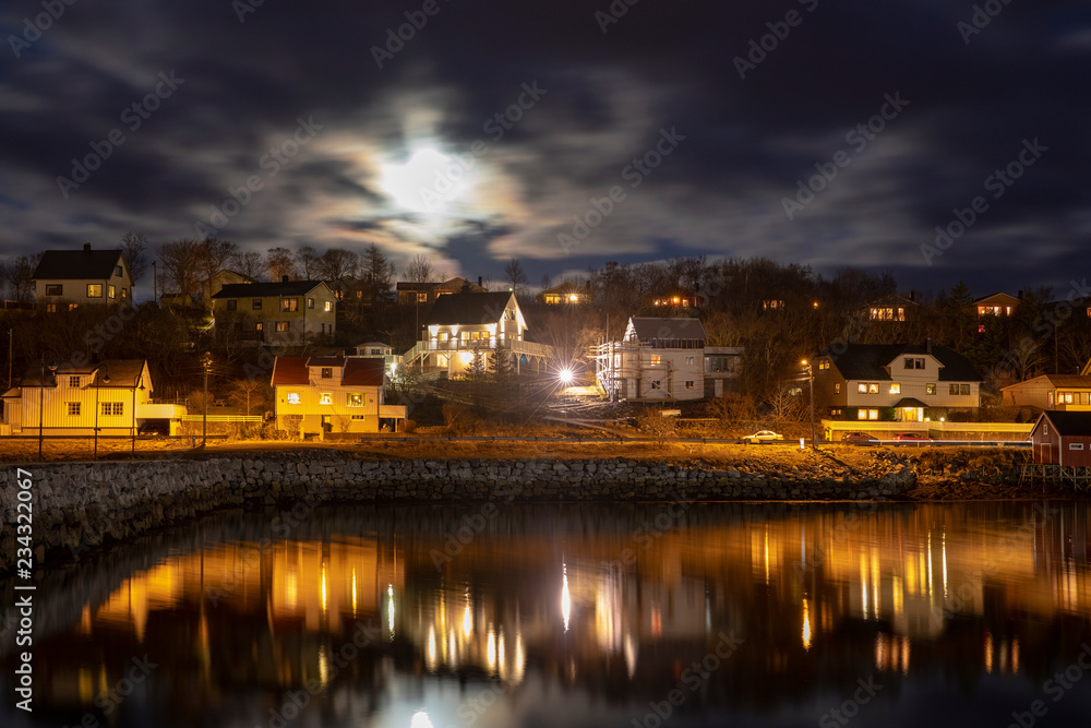 Moonlight in Brønnøysund municipality, Nordland county