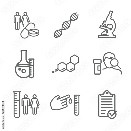 Medical Healthcare Icons with People Charting Disease or Scientific Discovery New Employee Hiring Process icon set