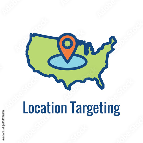 Geo Location Targeting - GPS Positioning and Geolocation Icon