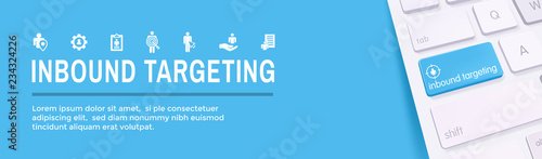Digital Inbound Marketing  and Targeting Web Banner w Vector Icon Set