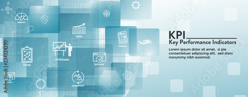 KPI - Key Performance Indicators Web Header Banner and Icon set