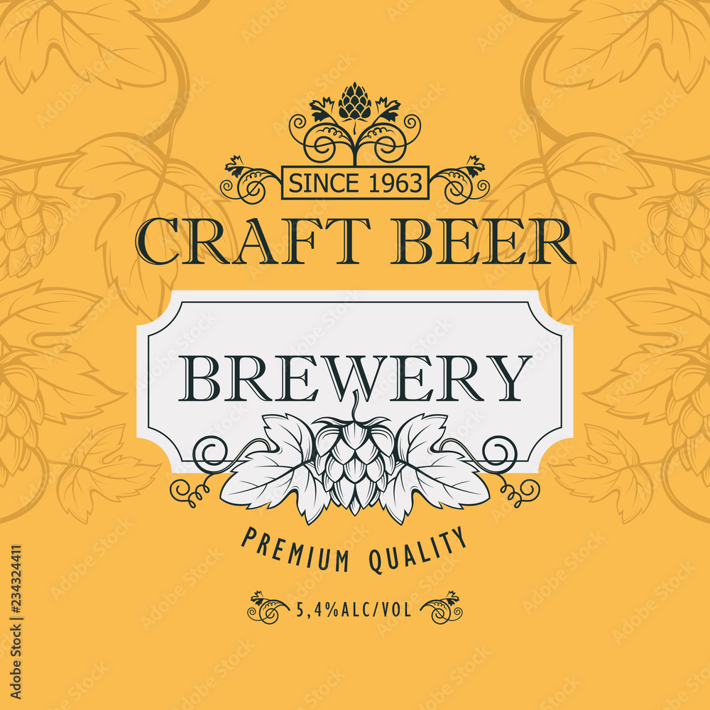 Obraz premium illustration of label for craft beer in retro style