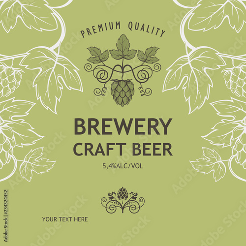 illustration of label for craft beer in retro style