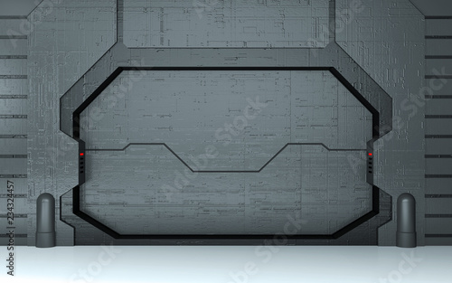 Futuristic metallic door