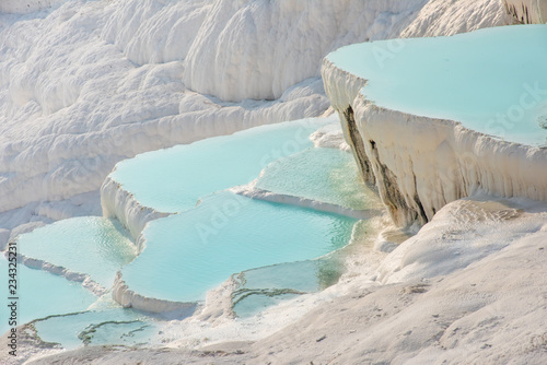 Pamukkale, natural pool with blue water, Turkey Fototapet