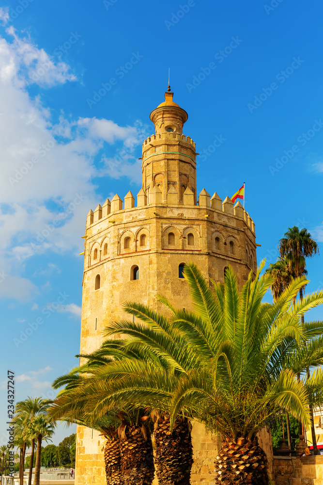 famous Torre del Oro in Seville, Spain