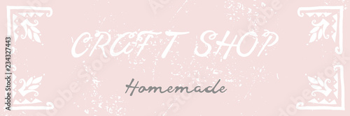 Artistic hand drawn label archival texture pastel background and brush painted text