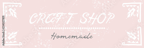 Artistic hand drawn label archival texture pastel background and brush painted text