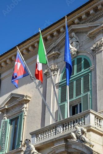 Palazzo del Quirinale, seat of the president of the Italian republic, ancient building of historical importance Rome, Italy.
