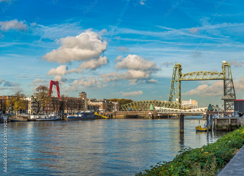 the old railraod bridge in Rotterdam