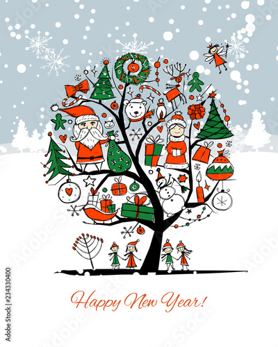 Christmas tree, sketch for your design