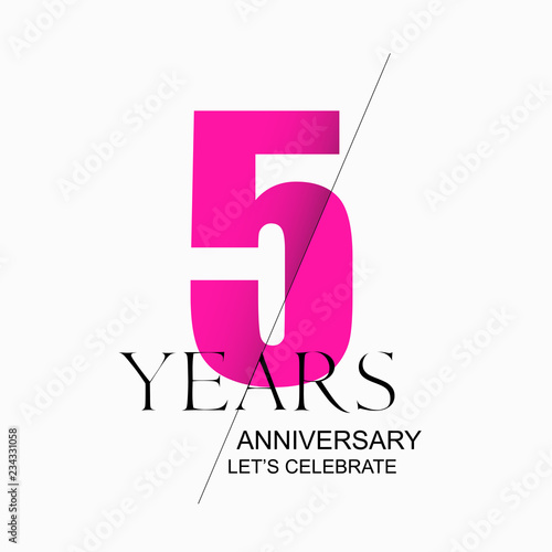 5 years anniversary vector icon, logo. Design element