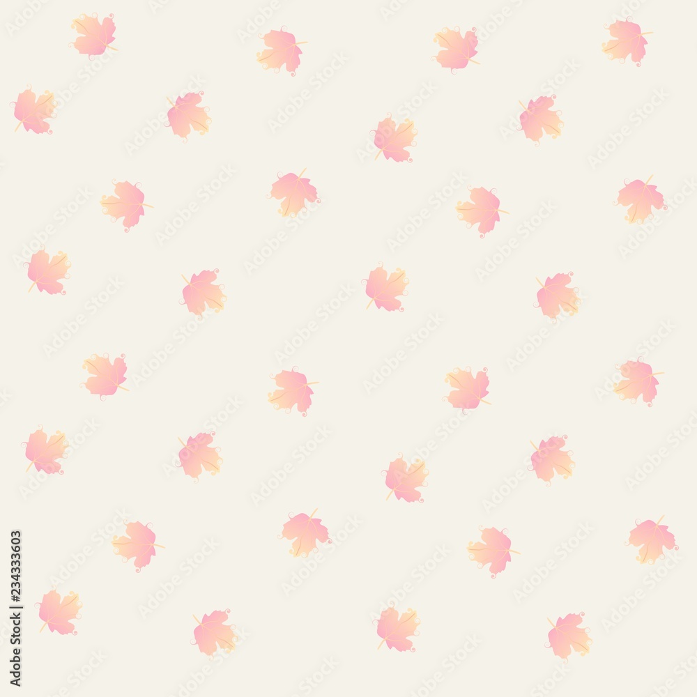 Endless gentle falling leaves of viburnum pattern in vector. Print for fabric. Endless gentle falling leaves of viburnum pattern in vector. Print for fabric.