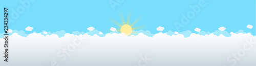 himmel mit sonne und wolken flat design