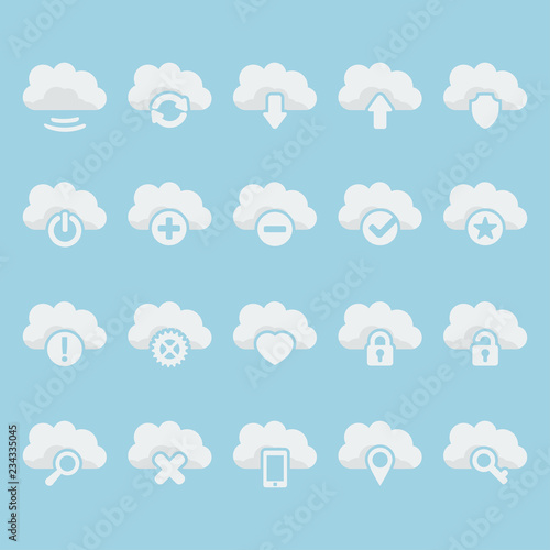 Vector isolated cloud icons set