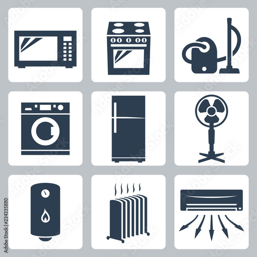 Vector major appliances icons set