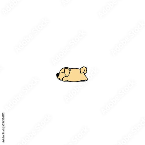 Lazy golden retriever dog sleeping icon, vector illustration