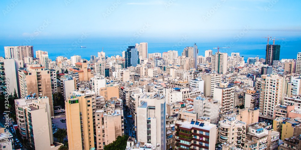 aerial view of Beirut, Lebanon