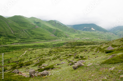 Mountain landscape in the Russian Outback. Chegem. Caucasus. Kabardino-Badriery. Russia