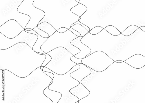Simple rectangular background with tangled wavy lines.