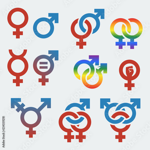 Vector symbols of sexual orientation and gender