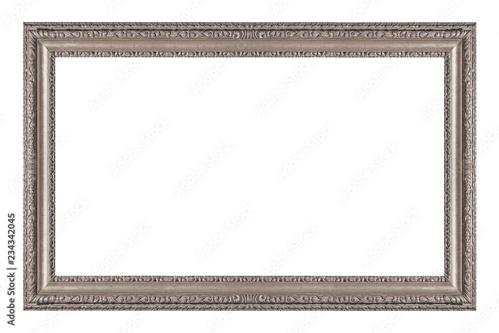 Silver frame for paintings, mirrors or photo isolated on white background Silver frame for paintings, mirrors or photo isolated on white background