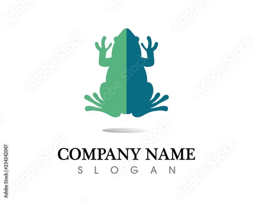 green frog symbols logo and template