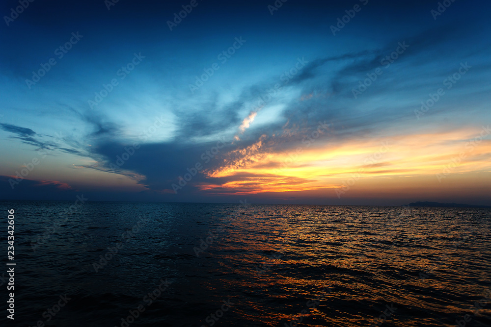 Albanian sunset at sea