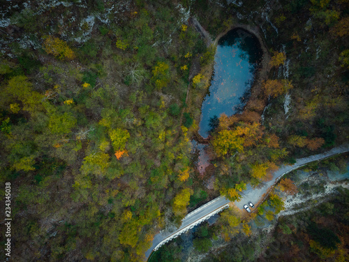 Divje Jezero or Wild Lake, geological phenomenon in Slovenia photo