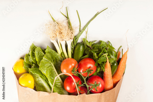 vegetables over white background