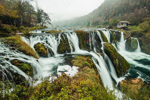 Long exposure image of Strbacki buk waterfall in Bosnia