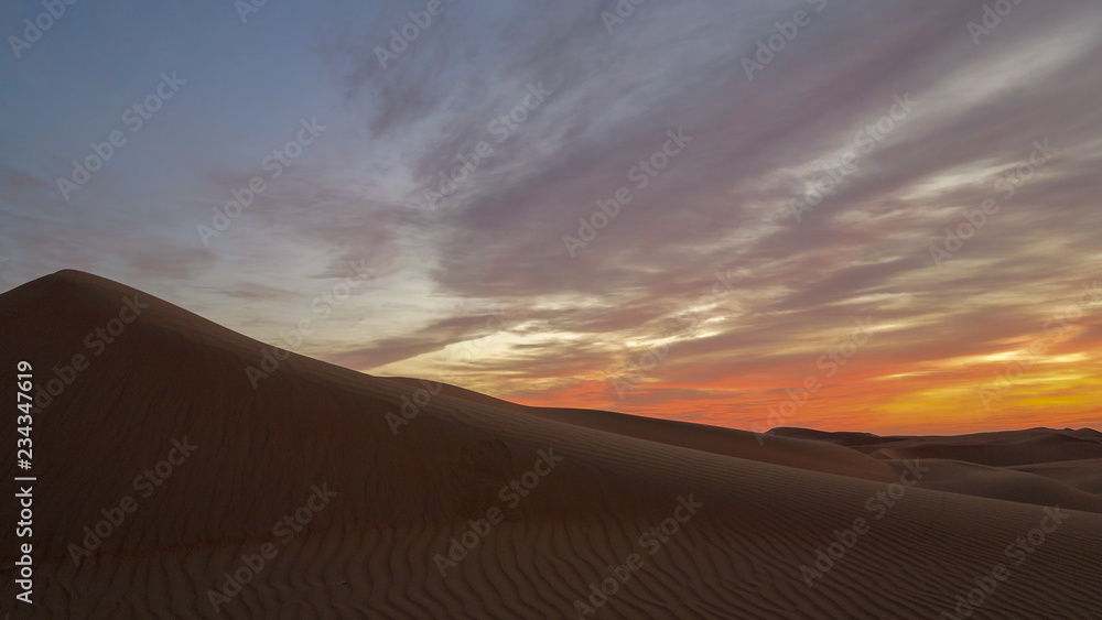 Stunning Desert sunset in the Empty Quarter Stunning Desert sunset in the Empty Quarter