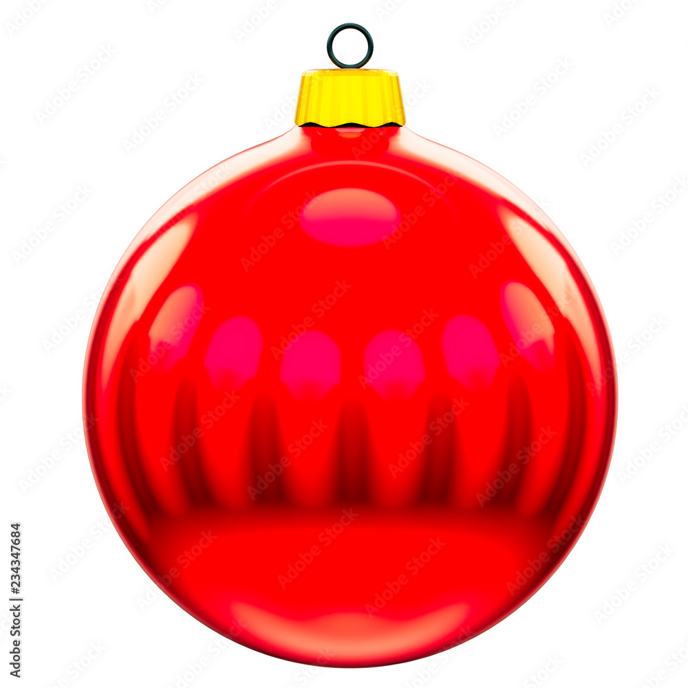 3d illustration of beautiful shiny red Christmas tree toy isolated on white background 3d illustration of beautiful shiny red Christmas tree toy isolated on white background