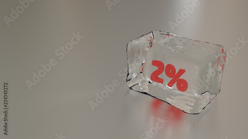 2% congelado. Descuentos. 3D photo