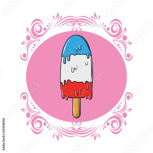 Popsicle melting cartoon
