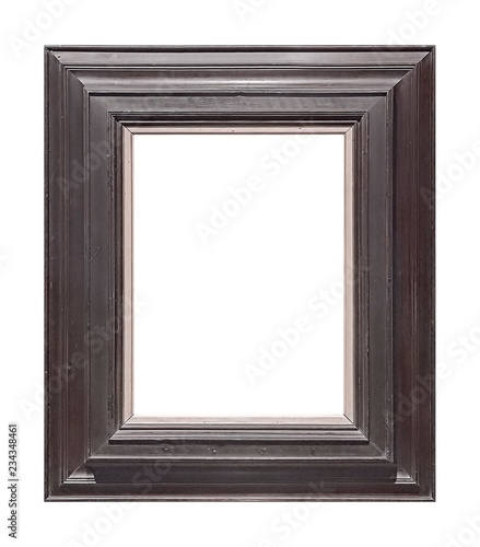 Wooden frame for paintings, mirrors or photo isolated on white background 