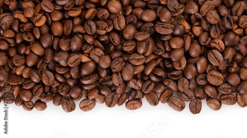 Coffee beans on white background