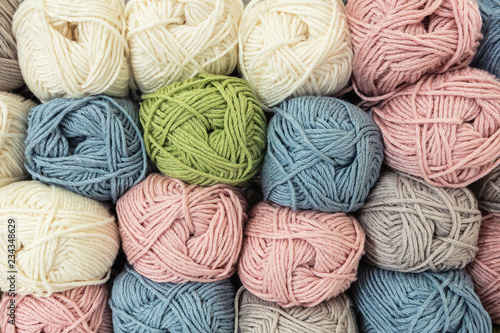 colorful wool balls of yarn