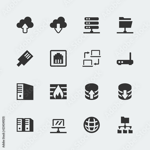 Vector network mini icons set