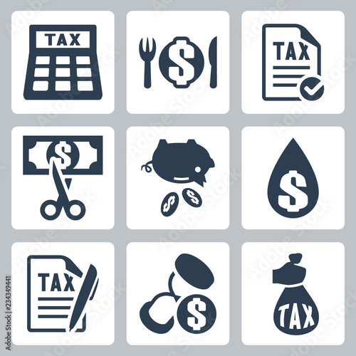 Vector tax icons set
