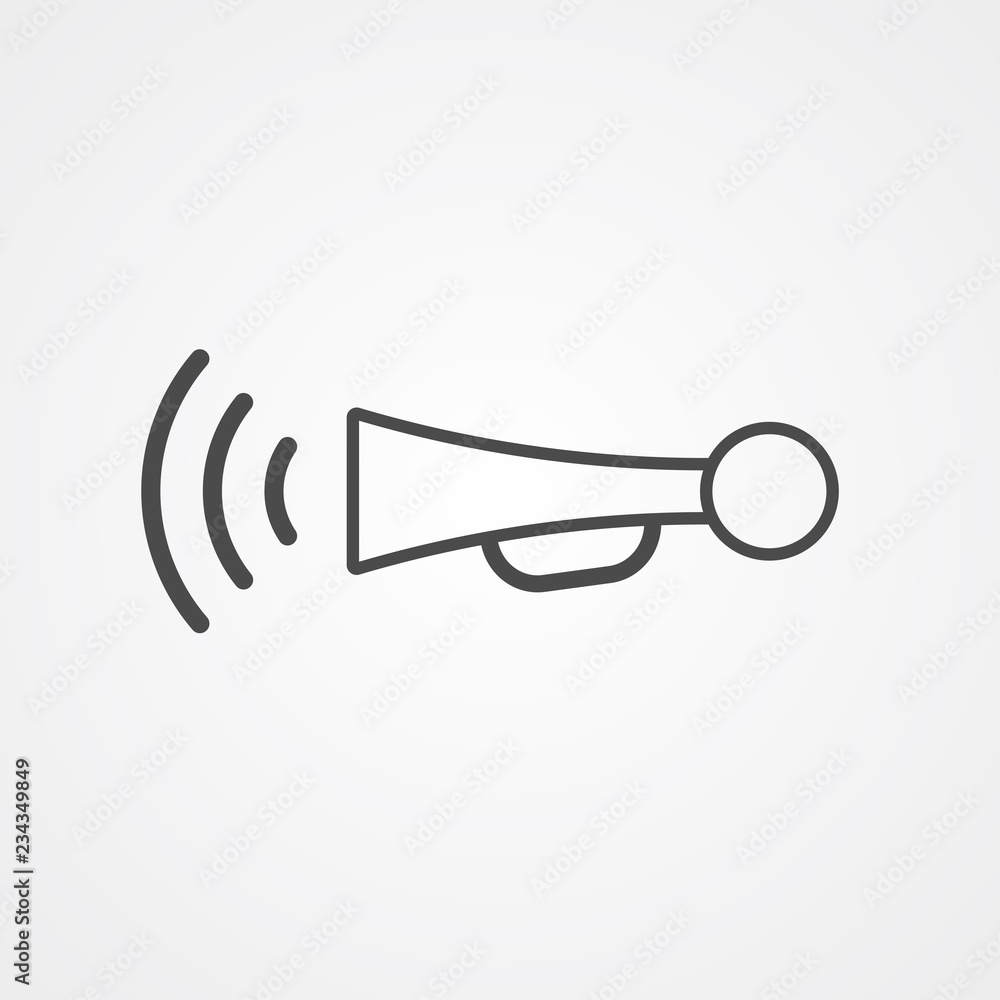 Fototapeta premium Car horn vector icon sign symbol