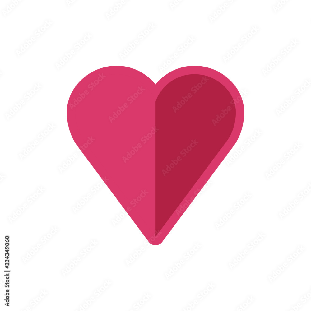Heart icon, love symbol. Flat vector design. Heart icon, love symbol. Flat vector design.