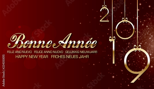 Bonne année 2019 rouge