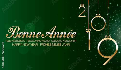 Bonne année 2019 vert