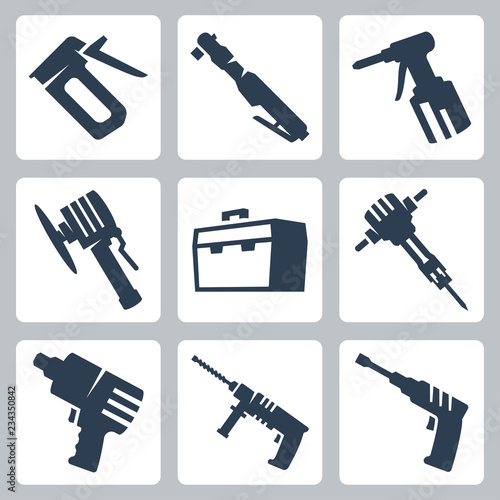 Power tools vector icons set