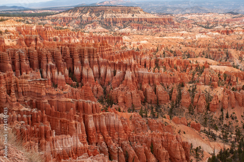 Amphitheater from Inspiration Point at dawn, Bryce Canyon National Park, Utah, United States of America. National Park at Navajo Loop Trail.