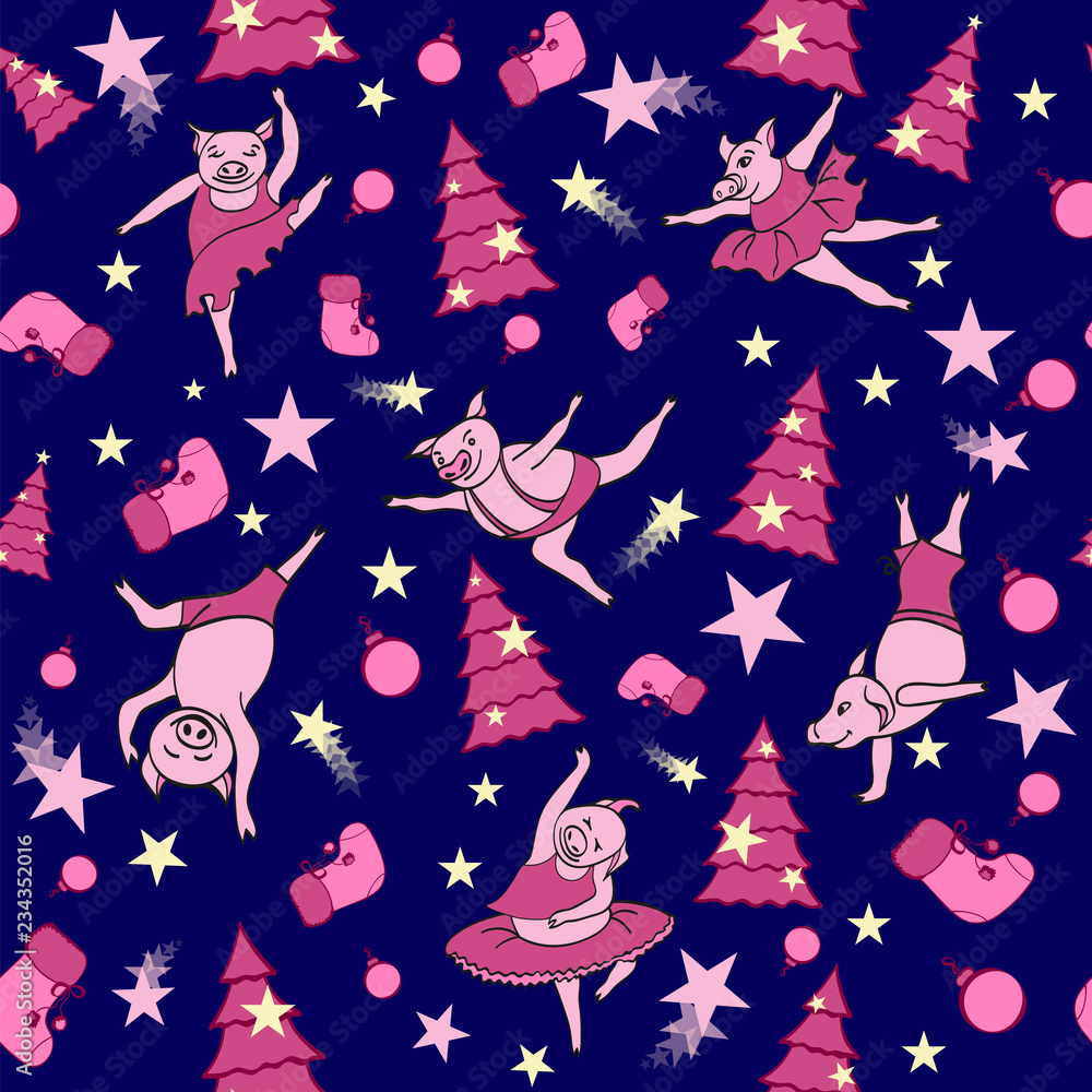 Dancing piglets. Pattern Dancing piglets. Pattern