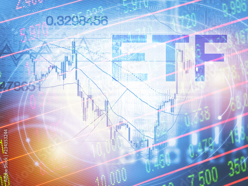 ETF - Exchange Traded Fund. Trade Market ICO IPO Financial Technology