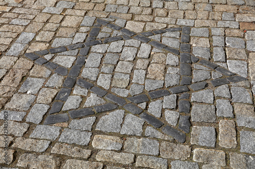 Star of David, Jewish symbol paved in stone photo